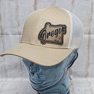 Oregon State Adult One Size Leatherette Patch Trucker Hat Adjustable 22" - 24"